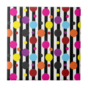 Dekorativ färgstark Polka dots Rand Kakelplatta