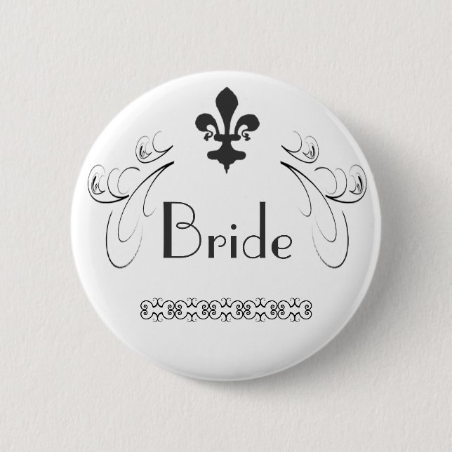 Dekorativ Fleur de Lis Brud knäppas Knapp (Framsida)