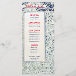 Dekorativ flytande julmiddag meny