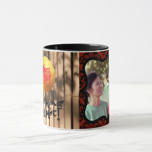 Dekorativ foto ram Bamboo Gris papercut mugg (Center)
