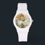 Dekorativ Fresco-design med Globe Flower Armbandsur<br><div class="desc">Den dekorativa frescodesignen av Megan Meagher har en global blomma. En abstrakt omger blomman och skapar en surreal vib som står i kontrast till den realistiska blomman.</div>