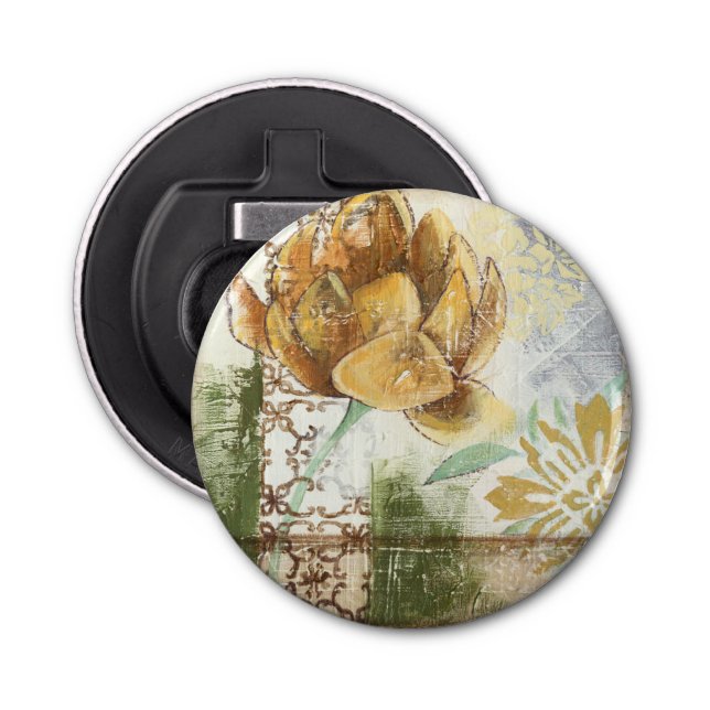 Dekorativ Fresco-design med Globe Flower Flasköppnare (Framsidan)