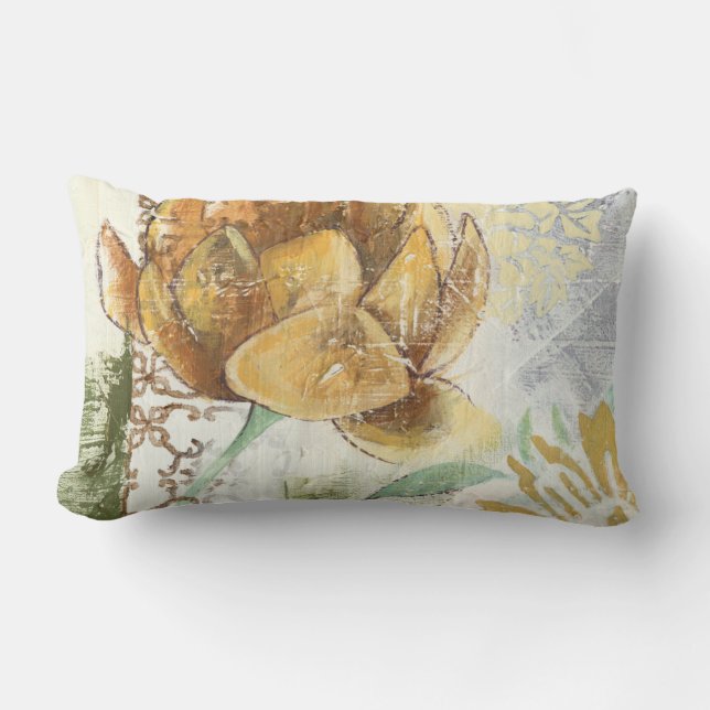 Dekorativ Fresco-design med Globe Flower Lumbarkudde (Framsida)