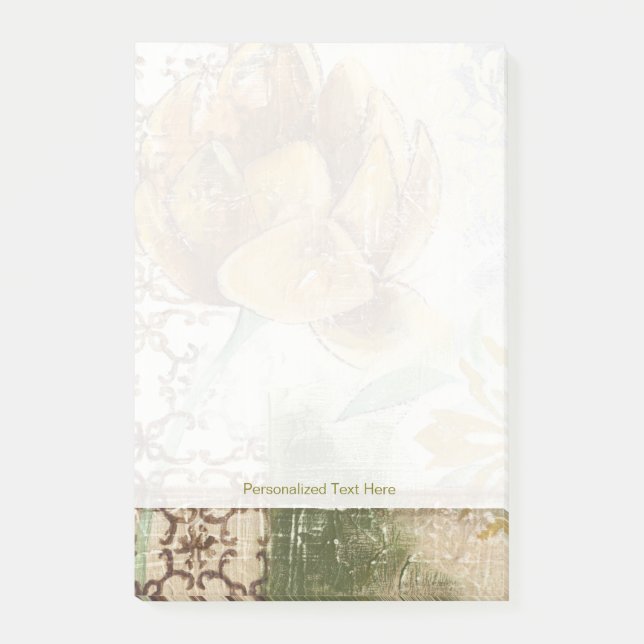 Dekorativ Fresco-design med Globe Flower Post-it Block (Framsida)