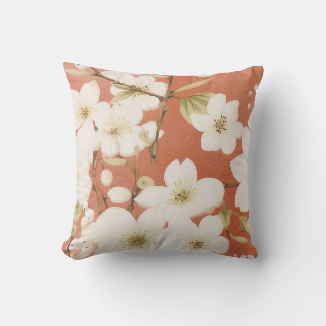 "Dekorativ fyllning av Blommigt" Kudde (Framsida)