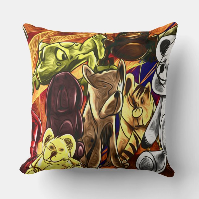 Dekorativ fyllning av små djur kudde (Framsida)