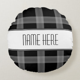 Dekorativ fyllning för belagd svart anpassad rund kudde