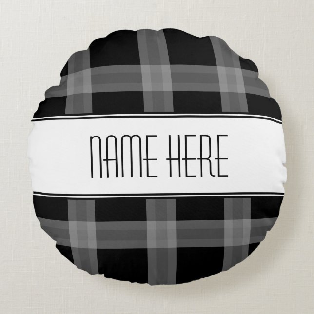 Dekorativ fyllning för belagd svart anpassad rund kudde (Framsidan)
