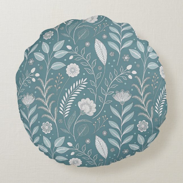 Dekorativ fyllning för chicens bloomdesign rund kudde (Baksidan)