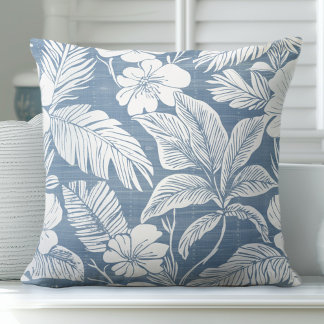 Dekorativ fyllning med blå kustblomma kudde