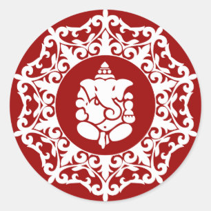 Dekorativ Ganesha-design Runt Klistermärke