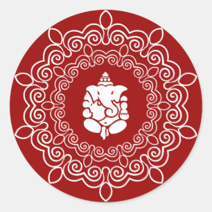 Dekorativ Ganesha-design Runt Klistermärke
