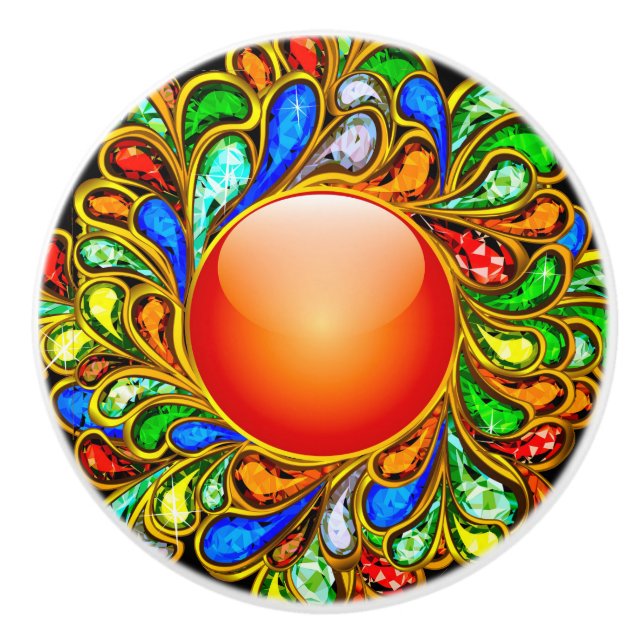 Dekorativ Gems-stödrasterknapp - SRF Knopp (Framsidan)