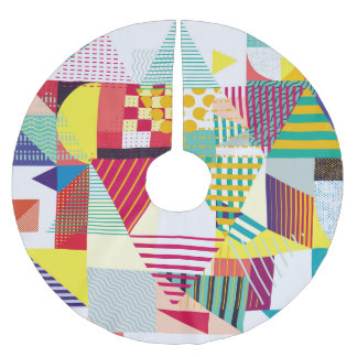 Dekorativ geometri, abstrakt sömlös mönster. julgransmatta borstad polyester