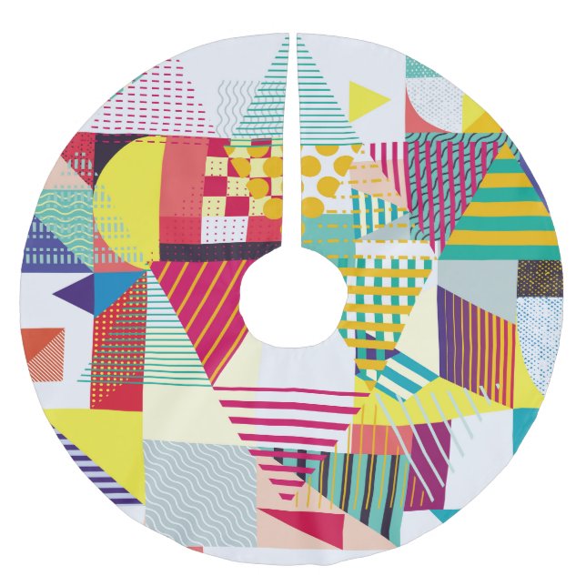 Dekorativ geometri, abstrakt sömlös mönster. julgransmatta borstad polyester (Framsidan)