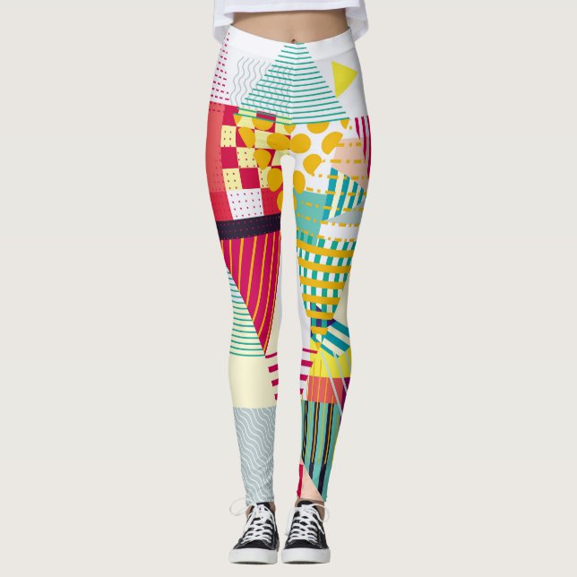 Dekorativ geometri, abstrakt sömlös mönster. leggings (Framsida)