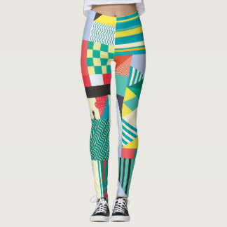 Dekorativ geometri: Vintage Mönster Inslag Leggings