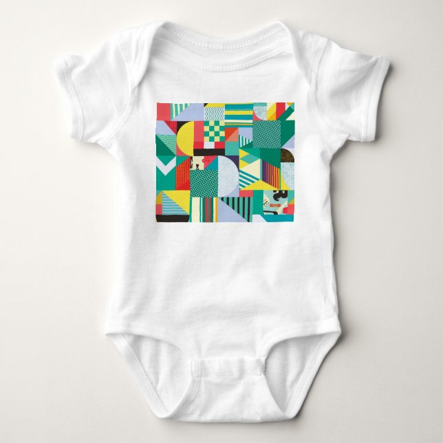 Dekorativ geometri: Vintage Mönster Inslag T Shirt (Framsida)