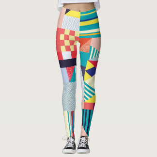 Dekorativ geometri: Vintagens Abstrakt Mönster. Leggings