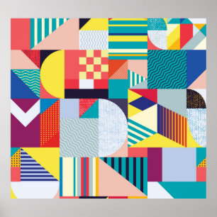 Dekorativ geometri: Vintagens Abstrakt Mönster. Poster