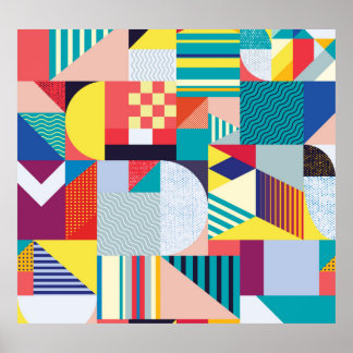 Dekorativ geometri: Vintagens Abstrakt Mönster. Poster