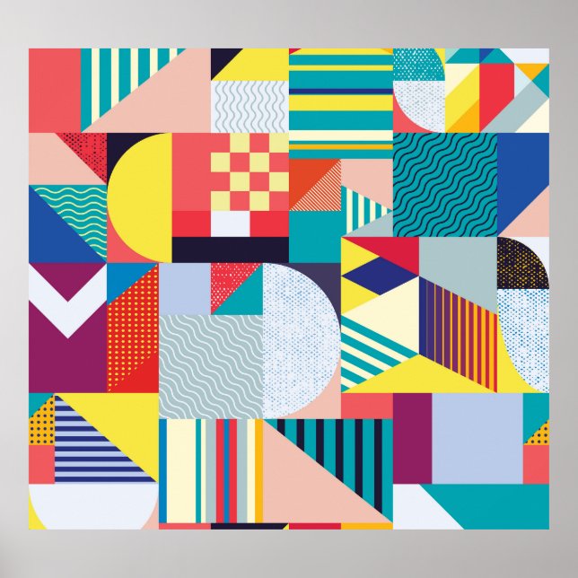 Dekorativ geometri: Vintagens Abstrakt Mönster. Poster (Framsidan)