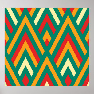 Dekorativ geometri: Vintagens Abstrakt sömlös. Poster