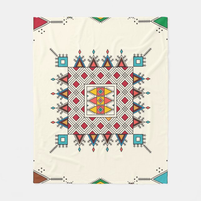 Dekorativ geometrisk upprepning av mönster inspire fleecefilt (Framsidan)