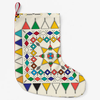 Dekorativ geometrisk upprepning av mönster inspire liten julstrumpa