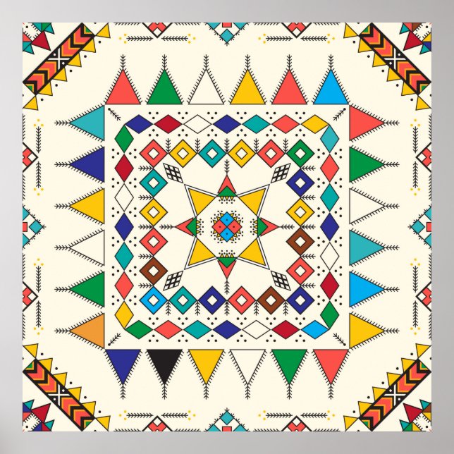 Dekorativ geometrisk upprepning av mönster inspire poster (Framsidan)