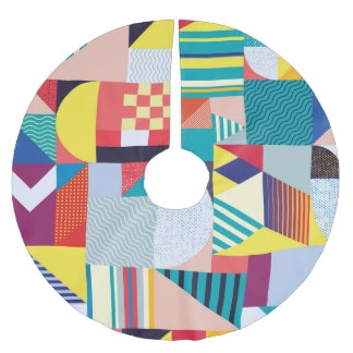 Dekorativ geometrisk: Vintage abstrakt mönster. Julgransmatta Borstad Polyester