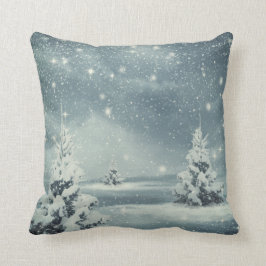 Dekorativ god jul för snöblått- & vitboll kudde