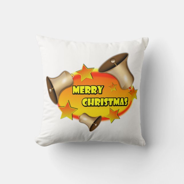 Dekorativ God jul Holly Badge oval text Kudde (Framsida)