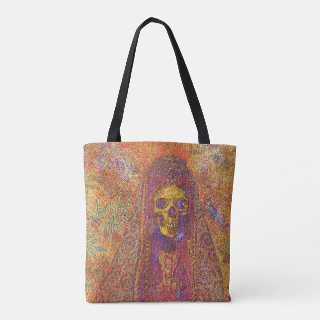Dekorativ gotisk Skeleton Tote Bag Tygkasse (Baksida)
