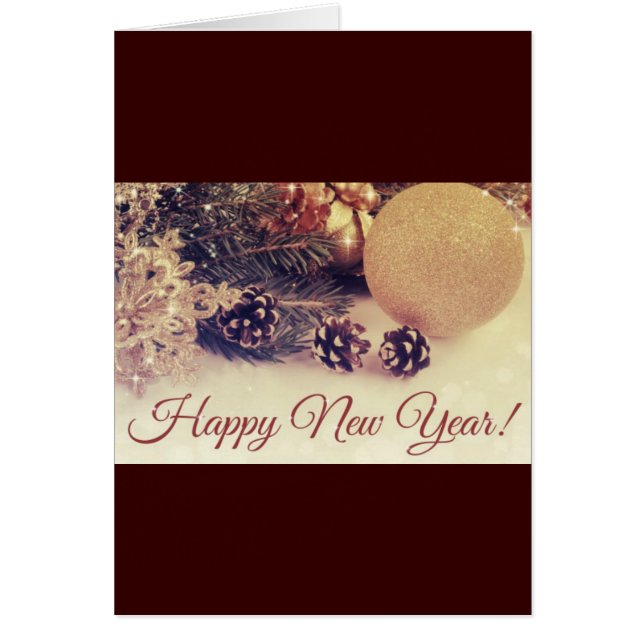 Dekorativ Gott nytt år Hälsningskort (Framsidan)