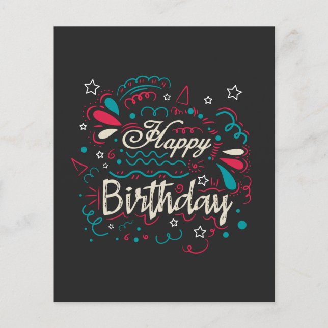 dekorativ grattis på födelsedagen flygblad (Framsidan)