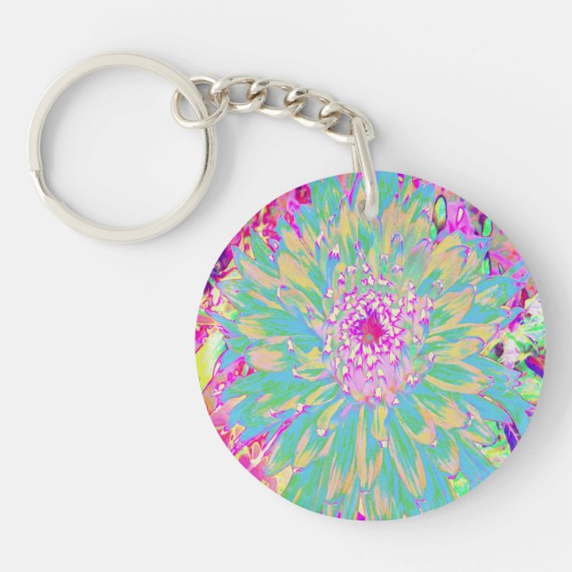 Dekorativ Grönt av kalk och Shock rosa Dahlia Flow (Framsidan)