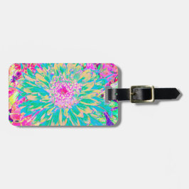 Dekorativ Grönt av kalk och Shock rosa Dahlia Flow Bagagebricka