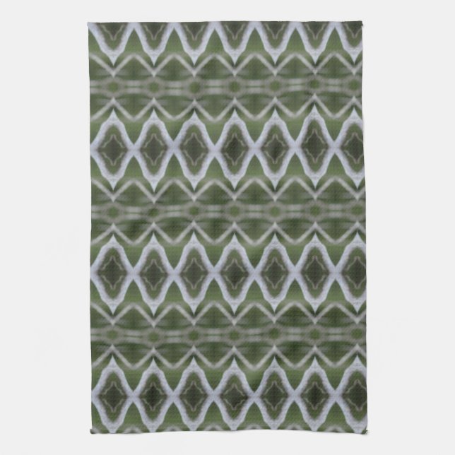 Dekorativ Grönt och Grått Kökshandduk (Vertikal)