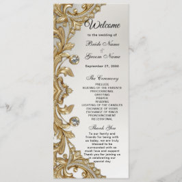Dekorativ Guld Bröllop Program