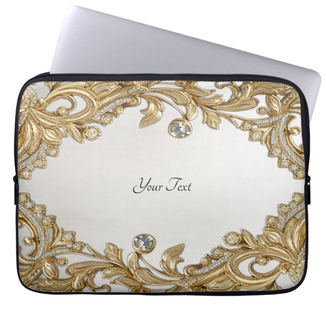 Dekorativ Guld Laptop sleeve (Framsidan)