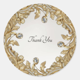 Dekorativ Guld Seal Bröllop-fästcker Runt Klistermärke