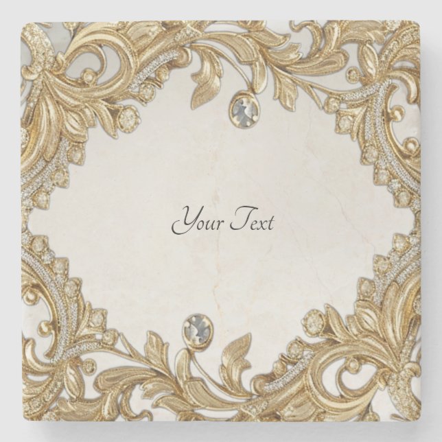 Dekorativ Guld Stone Underlägg (Framsidan)