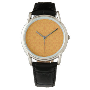 Dekorativ gult mandala geometric Mönster Armbandsur