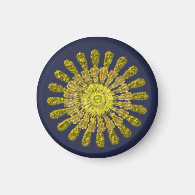 Dekorativ gyllene sol-symbol magnet (Framsidan)