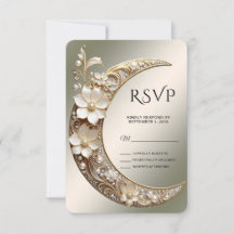 Dekorativ halvmåne ram RSVP-kort