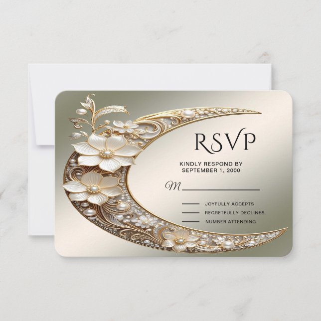 Dekorativ halvmåne ram RSVP-kort OSA Kort (Framsida)