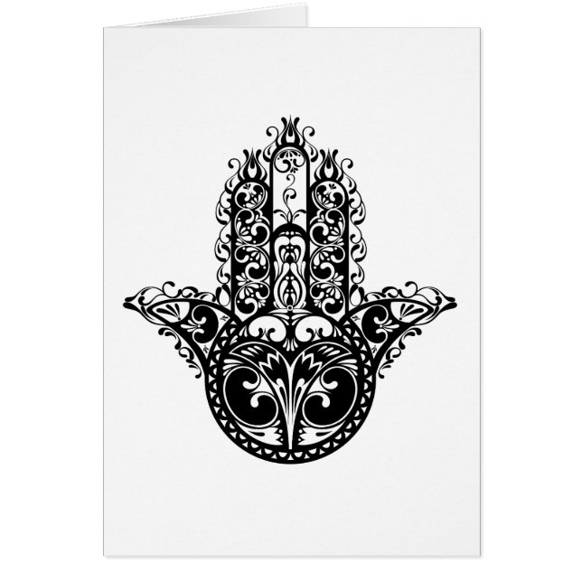 Dekorativ Hamsa design Hälsningskort (Framsidan)