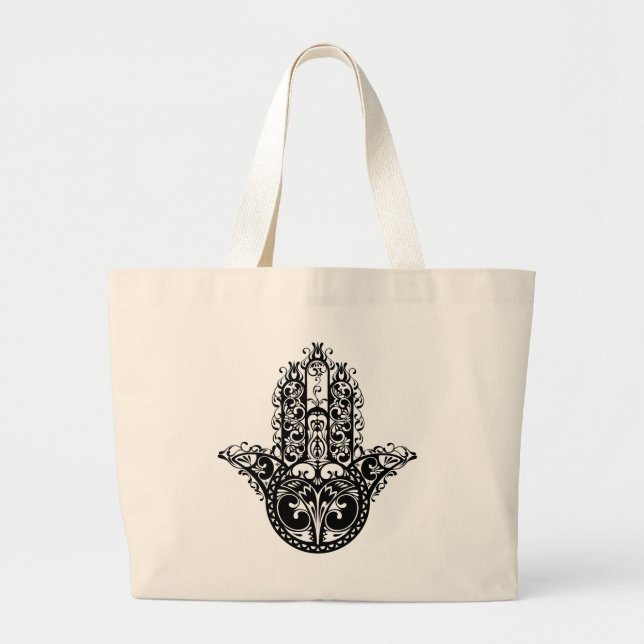 Dekorativ Hamsa design Jumbo Tygkasse (Framsidan)