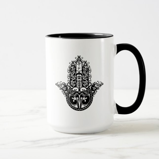 Dekorativ Hamsa design Mugg (Höger)